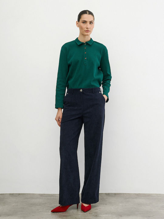 Women's Fabric Trousers Navy