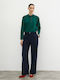 Women's Fabric Trousers Navy