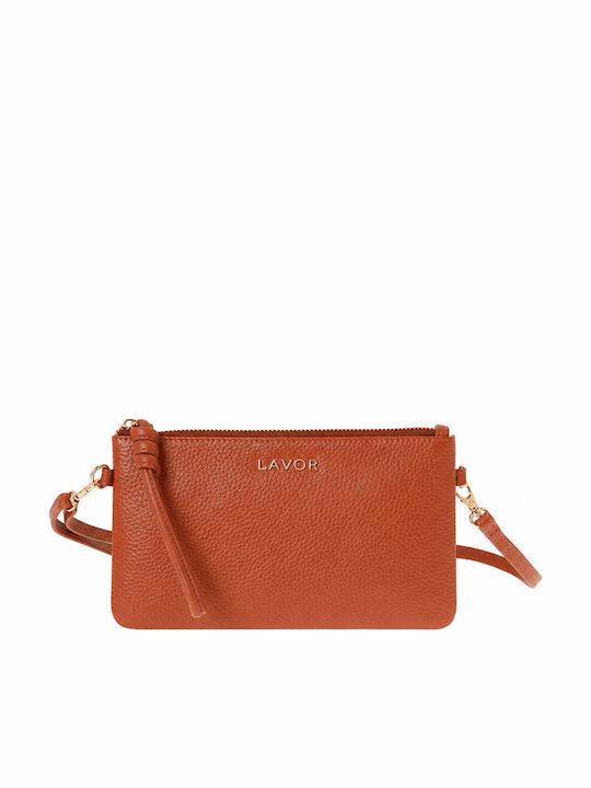 Lavor Leder Damen Schultertasche Braun