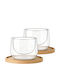 Miamio Set Cesti Cappuccino Din Sticlă Transparente 180ml 2 Bucăți