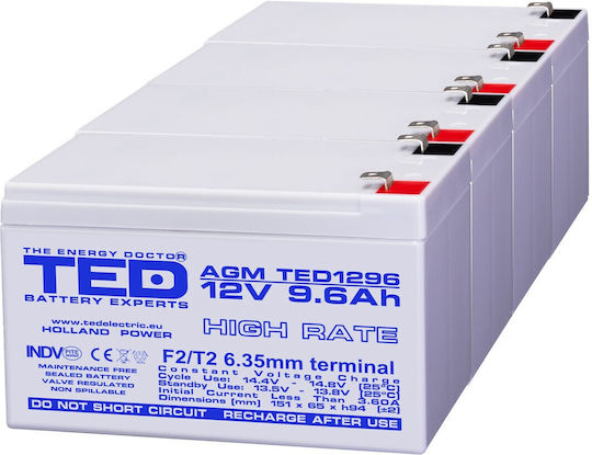 Battery Pack Compatible Apc Rbc24 48v 9.6ah 4x12v Ted Electric