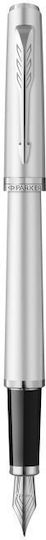 Parker Chrome Ct Füllfederhalter Feine Silber mit Blauer Tintenfarbe