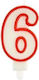 Geburtstagskerzen Nummer 6 in Roter Farbe