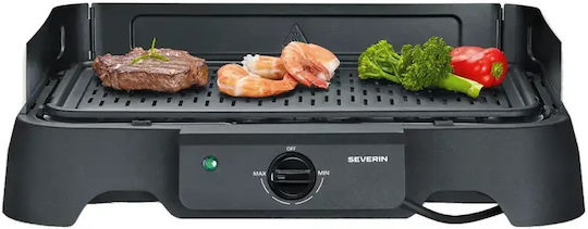 Severin Tabletop Electric Aluminium Grooved Plate Grill 2000W with Adjustable Thermostat 38x22cm