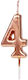 Lumânare De Tort Flippy Număr 4 Design Petrecere 4.5 X 2.5 Cm Parafină Rose Gold