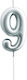 Cake Candle Flippy Number 9 Design Party 4.5 X 2.5 Cm Paraffin Silver