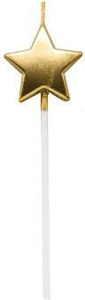 Lumânare De Tort Flippy Model Stea Petrecere 8.5 X 3.2 Cm Aurie