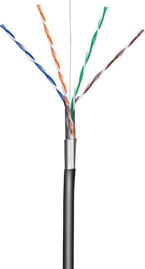 Goobay Flaches F/UTP Cat.5e Netzwerkkabel Ethernet Außenbereich 40m Schwarzes