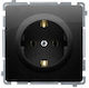 Kontakt-Simon Einzeln Steckdose mit Deckel Schwarz