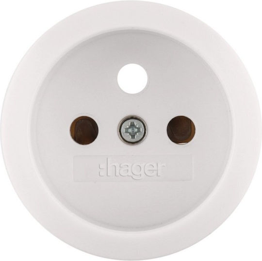 Hager Einzeln Steckdose mit Deckel Weiß