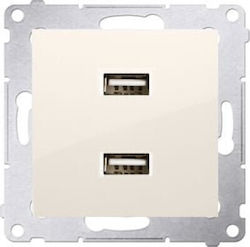 Kontakt-Simon Μονή Πρίζα Ρεύματος με 2 Θύρες USB Kontakt-Simon Μονή Πρίζα Ρεύματος με 2 Θύρες USB