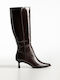Women's Boots with Mid Heel Brown X27-301-BS-68-Brown