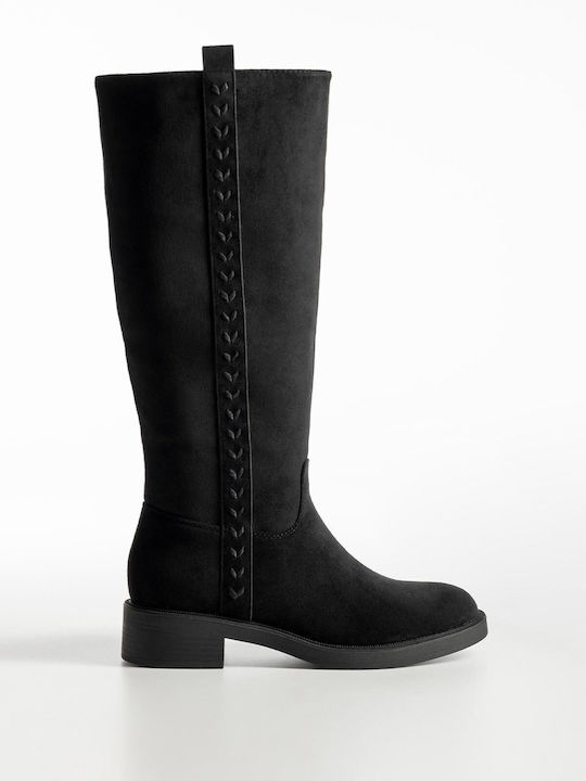 Wildleder Damenstiefel Schwarz X27-308-JW256-MAUR