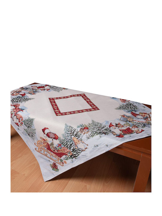 Silk Fashion Forest Gnomos Christmas Tablecloth Square Plaid 100x100cm