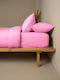 Sunshine Feelings 112 Double Bed Sheets Set with Rubber Hugger 150x205+30cm Fuchsia 4 Pieces