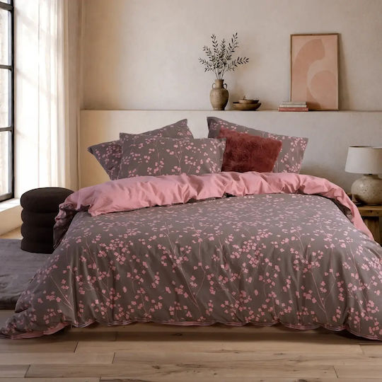 Nef-Nef Homeware Floriva Bettlaken Einzel 170x270cm Braun