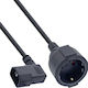 InLine IEC C14 / Schuko - IEC C14 / Schuko Cable 3m Μαύρο