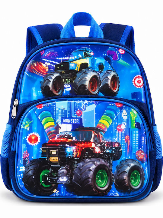 School Backpack For Elementary With Water Bottle Holder Blue