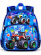 School Backpack For Elementary With Water Bottle Holder Blue