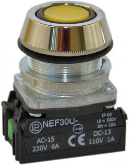Promet Бутон за Управление Ø30 Жълт 1z 1r Връщане W0-nef30-uk Xy G