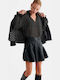 Leder Mini Damenrock Schwarz