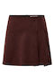 Pleated Mini Skirt Brown