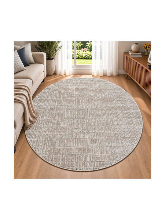 Covor Reliefat Rotund Bej Φ160cm