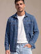 Langärmeliges blaues Jeanshemd