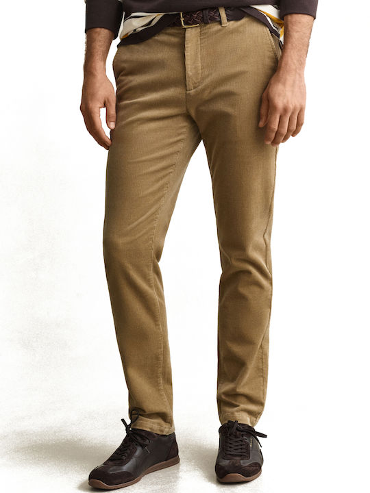 Ανδρικό Παντελόνι Chino Ελαστικό Slim Fit Light Taupe