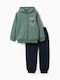 Kids Sweatpants Set With Jacket Green