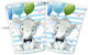 Set 10 Pahare Flippy Cu Imprimeu Elefant Carton 7.5 X 8.5 Cm Albastre