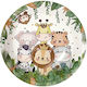 Set 10 Farfurii De Unică Folosință Flippy Jungle Print Carton 17 Cm Verzi
