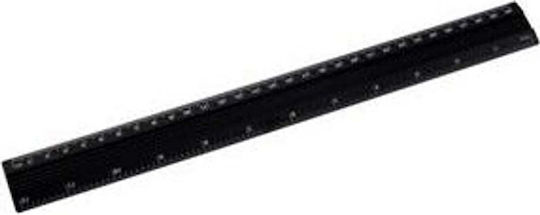 D.rect Rigla 30cm Cu Mâner Negru