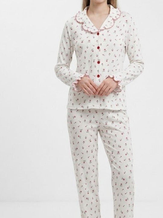 Soccus Set Pijamale Dama De Iarnă Din Bumbac Alb