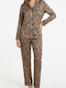 Lovelx Homewear Set Pijamale Dama De Iarnă Bej
