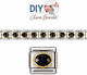 Steel Diy Bracelet Elements Black Oval Stone