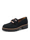 Leder Damen Mokassins in Blau Farbe