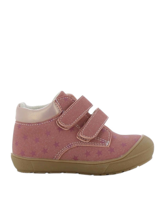 Kids Sneakers High Anatomic with Hoop & Loop Closure Pink