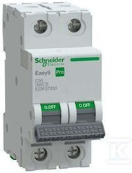 Schneider Αυτόματος Διακόπτης C 50a 2p Easy9 Pro Ez9f57250 Schneider Αυτόματος Διακόπτης C 50a 2p Easy9 Pro Ez9f57250