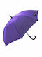 Rain Winddichter Automatischer Regenschirm mit Gehstock Lila