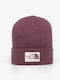 Logo Box Beanie Männerschirmmütze Aus Strick in Burgundischer Farbe