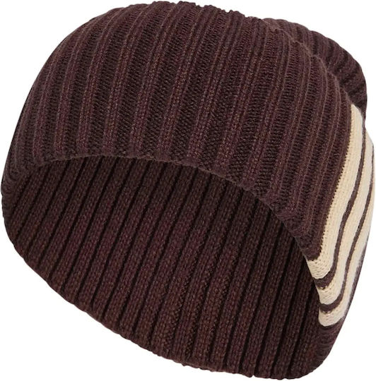 3-stripes Beanie Men's Knitted Beanie in Brown Colour