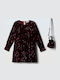 Rochie de fete catifea burgundy