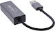 Vision Μετατροπέας USB-A male σε Ethernet female Κίτρινο