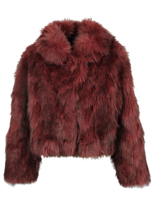 Short Women's Burgundy Fur