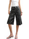 Damen Leder Shorts Schwarz