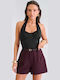Backless Bodysuit Padded Black