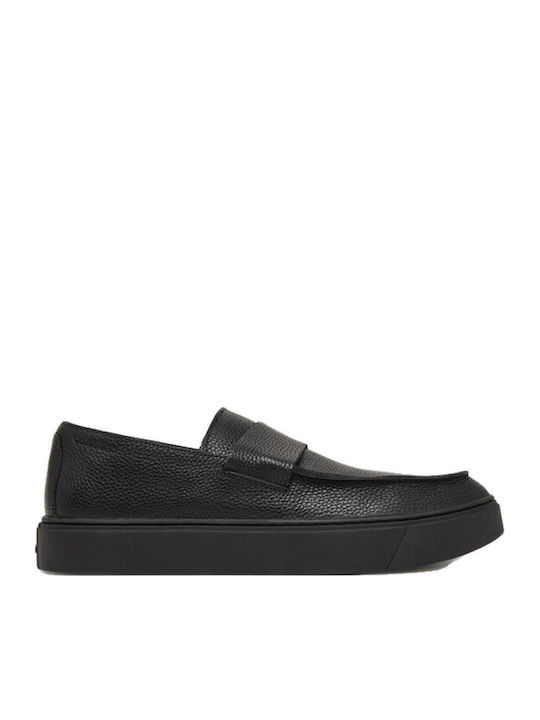 Leder Herren Mokassins in Schwarz Farbe