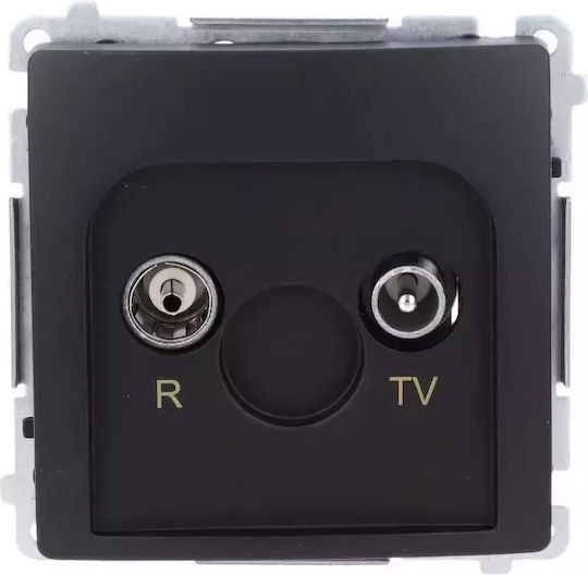 Kontakt-Simon TV-Antennensteckdose Grundlegend in Schwarz Farbe BMZAR1 1.01 49