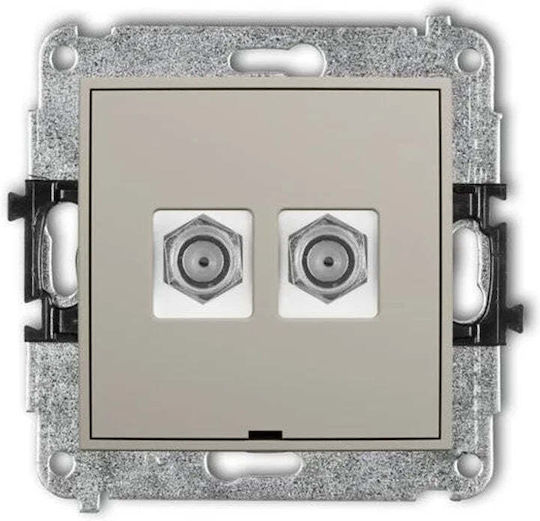 Karlik TV-Antennensteckdose und Satellitensteckdose in Brauner Farbe 60MGFBO-2
